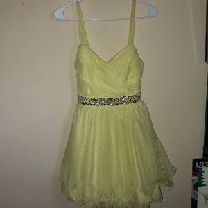 Yellow short prom dress